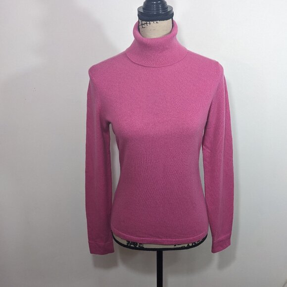 Ann Taylor Sweater Womens Small  Pink Cashmere Turtleneck Pullover Long Sleeve S - Picture 1 of 12